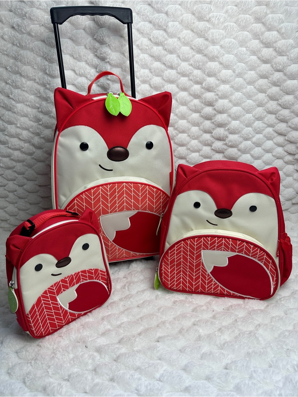 Skip Hop Red Fox 3-Piece Kids Luggage, Backpack & Lunch Tote Set